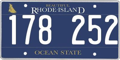 RI license plate 178252