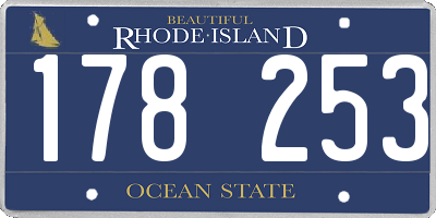 RI license plate 178253