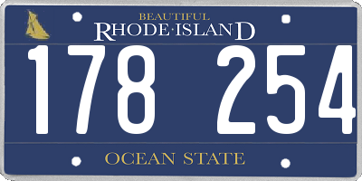 RI license plate 178254