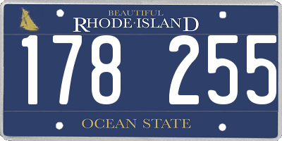 RI license plate 178255
