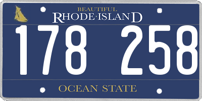RI license plate 178258