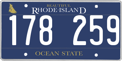 RI license plate 178259