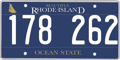 RI license plate 178262