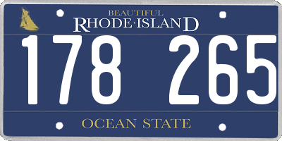 RI license plate 178265
