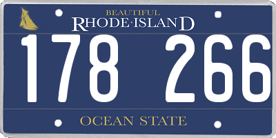 RI license plate 178266