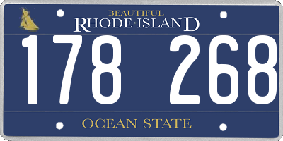 RI license plate 178268