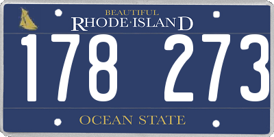 RI license plate 178273