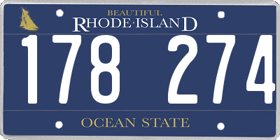 RI license plate 178274