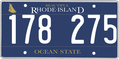 RI license plate 178275