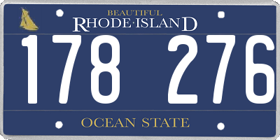 RI license plate 178276