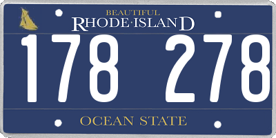 RI license plate 178278