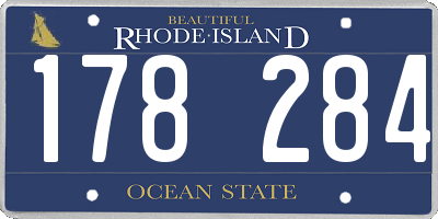 RI license plate 178284