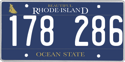 RI license plate 178286