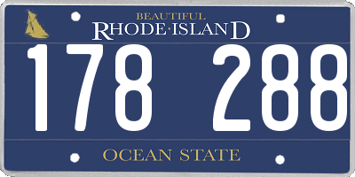 RI license plate 178288