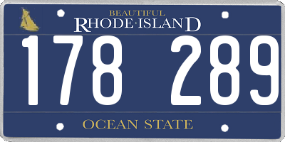 RI license plate 178289