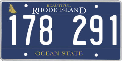 RI license plate 178291