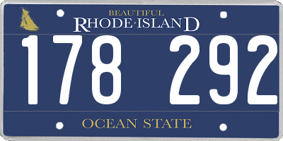 RI license plate 178292