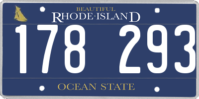 RI license plate 178293