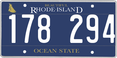 RI license plate 178294