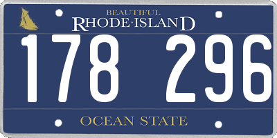 RI license plate 178296