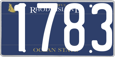 RI license plate 1783