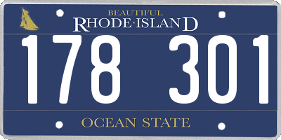 RI license plate 178301