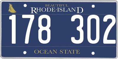 RI license plate 178302