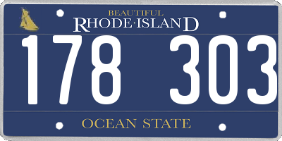 RI license plate 178303