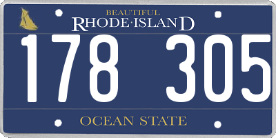 RI license plate 178305