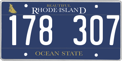 RI license plate 178307