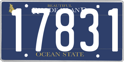 RI license plate 17831