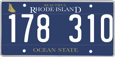 RI license plate 178310