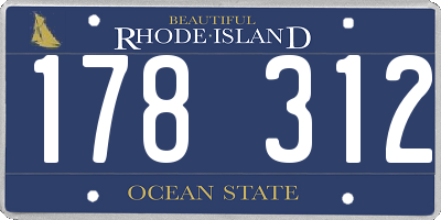 RI license plate 178312