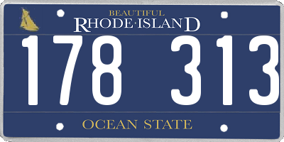 RI license plate 178313