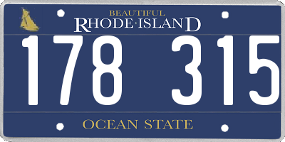 RI license plate 178315