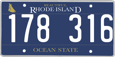 RI license plate 178316