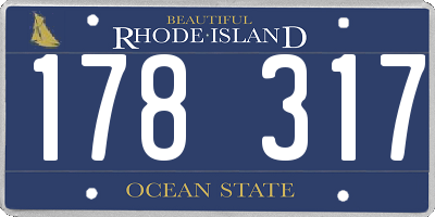 RI license plate 178317