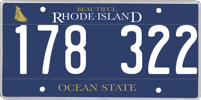 RI license plate 178322