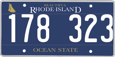 RI license plate 178323