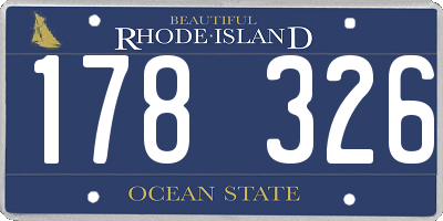 RI license plate 178326