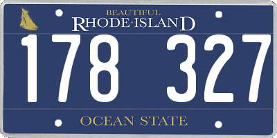 RI license plate 178327