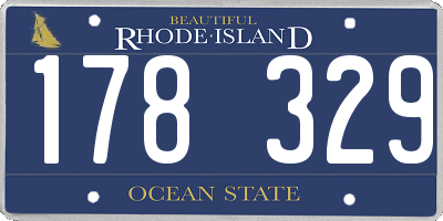RI license plate 178329