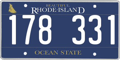 RI license plate 178331