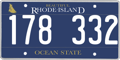 RI license plate 178332