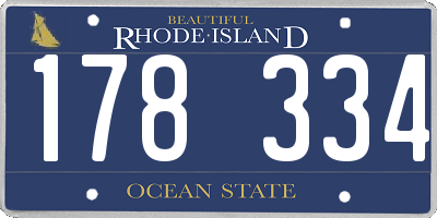 RI license plate 178334