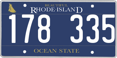RI license plate 178335
