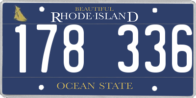 RI license plate 178336