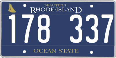 RI license plate 178337