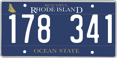 RI license plate 178341