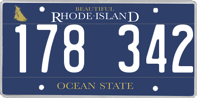RI license plate 178342